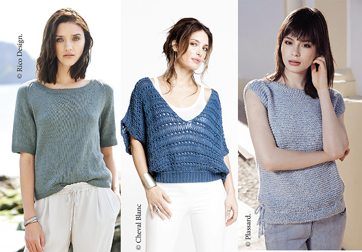 
le bleu dans toute sa diversit&eacute; - fait main tricot 2018
