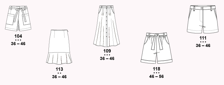 
les jupes et shorts - Fait Main 
