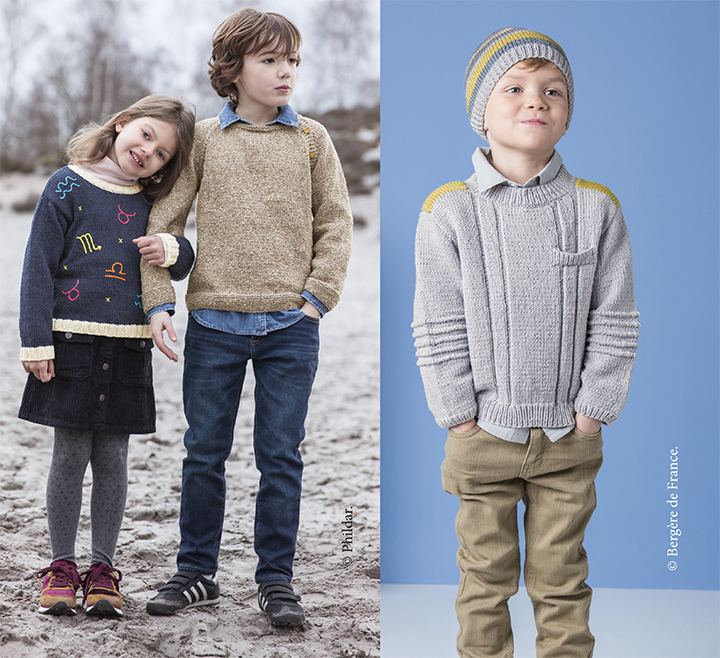 
les enfants&thinsp;: judicieux m&eacute;tissage de mati&egrave;res - fait main tricot
