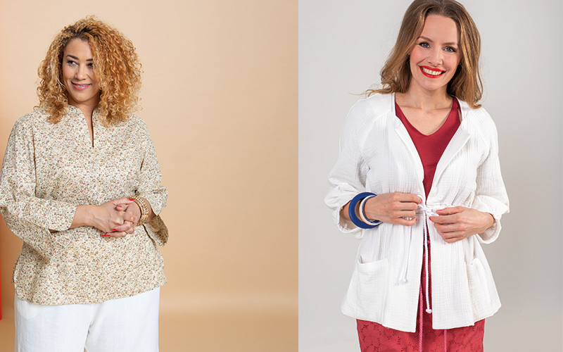 Blouse imprim&eacute;e ou veste unie