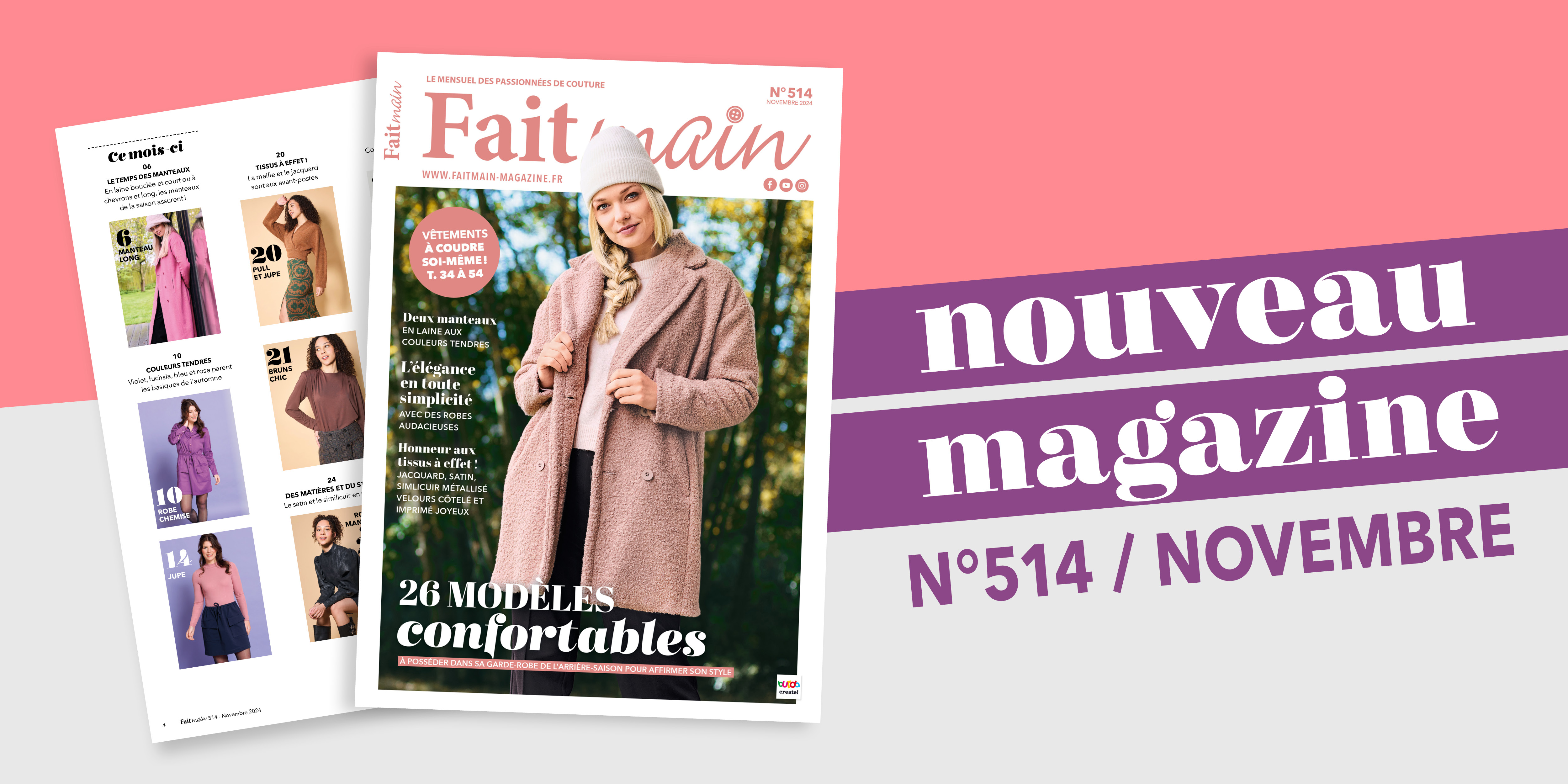 Des modèles confortables - Sortie du magazine Fait Main n°514