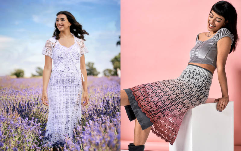 Dentelle au crochet : une robe romantique et une jupe ajour&eacute;e ultra-tendance