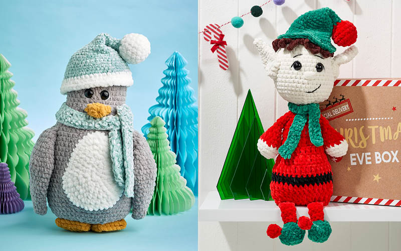 No&euml;l fac&eacute;tieux : des amigurumis en fil chenille pour une d&eacute;co toute en tendresse