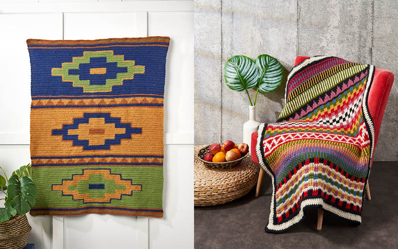 D&eacute;co int&eacute;rieure au crochet : des motifs graphiques pour un style affirm&eacute;